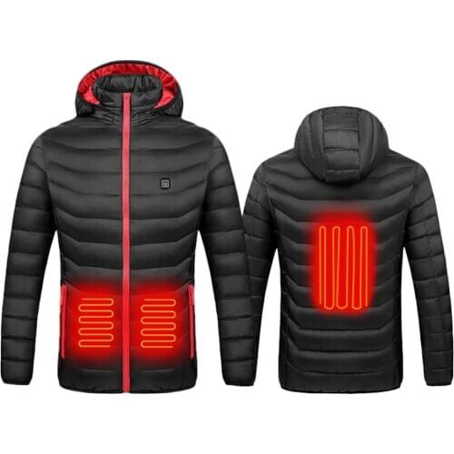 Electric Heated Jackets Vest Down Cotton Outdoor Coat USB Electric Heating Hooded Winter Thermal Warmer Jackets Winter Outdoor