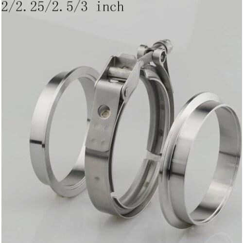 V band Clamp 2/2.25/2.5/3 inch Male/Female V-Band Clamp Flange Kit V-band Turbo Exhaust Pipes Car Accessories