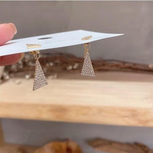 Drop Earrings for Women Fashion Crystal Simple Triangle Earrings Geometric Elegance Earrings Trendy 2020 Jewelry Wholesale