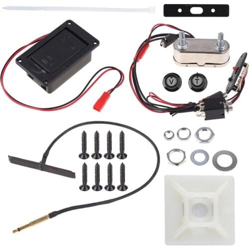 WXTF Practical Replacement 3.5mm Jack Bridge Pickup EQ Amplifier Preamp Kit Set for Electric Violin Accessories