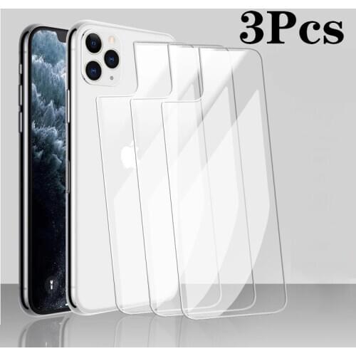 3PCS Back Tempered Glass For iPhone 12 11 Pro Max SE2020 7 8 6 Plus Rear Screen Protective Film For iPhone X XR XS Max 12 Mini