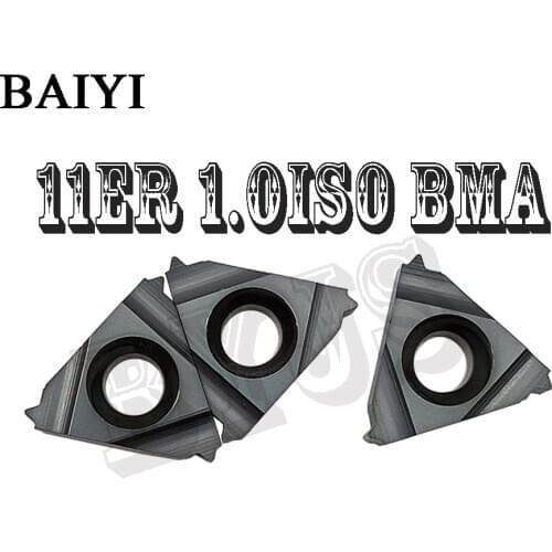 10pcs 11IR 11ER 1.0 ISO 1.25 1.5 1.75 2.0 2.5 BMA Thread turning tools Tungsten Carbide Insert Threading Lathe Tool 11IR/11ER