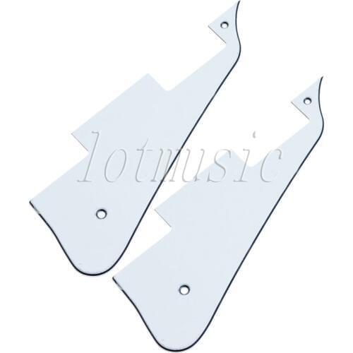 2Pcs White PVC Pickguard Guitar Backplate 3ply For Electric Guitar Replacement