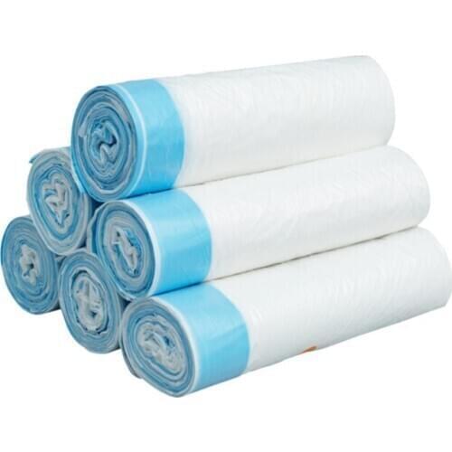 3 roll kitchen garbage can bag disposable living room storage bag bedroom hand drawstring bag transparent thickened household