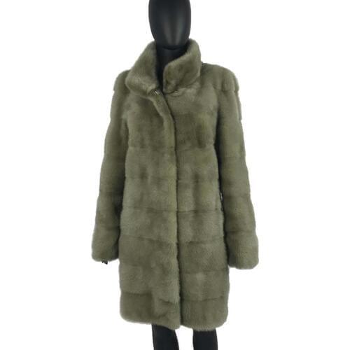 90cm long classical natural fur coat jacket striped real mink fur full pelt full sleeves with standing collar Various color sel