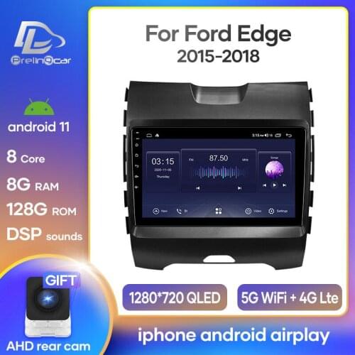 Prelingcar Android 10 For Ford Edge 2015 2016 2017 2018 Car Radio Multimedia Video Player GPS Navigation NO DVD 2 Din Octa-Core