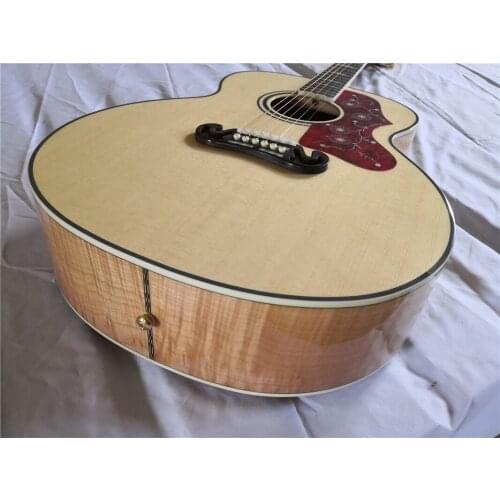 Free shipping custom 200 6 string 43 inch guitar,acoustic guitar, folk guitar,Spruce plywood,flamed maple back,maple neck