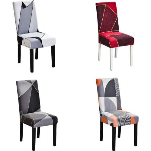 Spandex Elastic Printing Dining Chair Slipcover Modern Removable Anti-dirty Kitchen Seat Case Stretch Chair Cover for Banquet