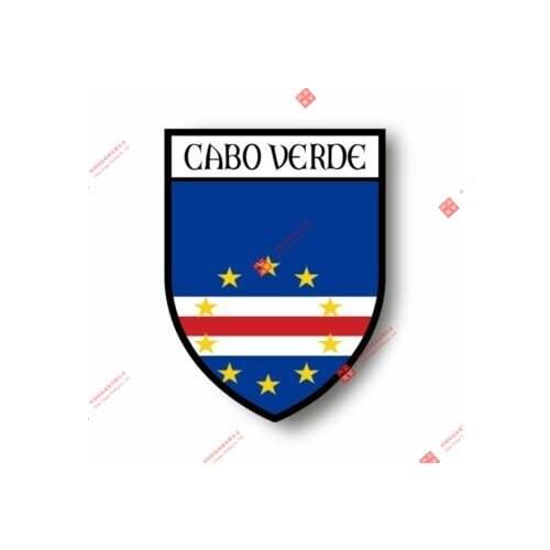 Personality Stickers Decal Souvenir Vinyl Car Shield City Flag World Crest Cape Verde Car Window Body Decorative Stickers