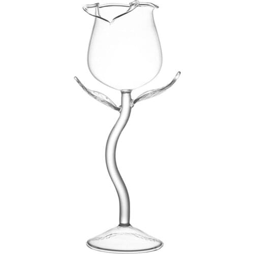 Fancy Red Wine Goblet Wine Cocktail Glasses 100ml Rose Flower Shape Wine Glass P HX6D