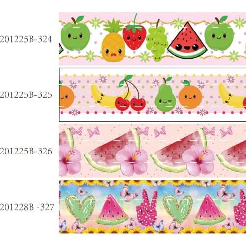 50 yards/lot) New arrival 22mm 25mm 38mm fruit style cherry and strawberry printed grosgrain ribbon