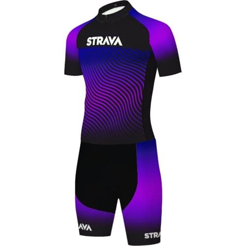 2021 Strava team cycling skinsuit 20D gel pad bike clothing one piece triathlon suit men ropa ciclismo hombre verano