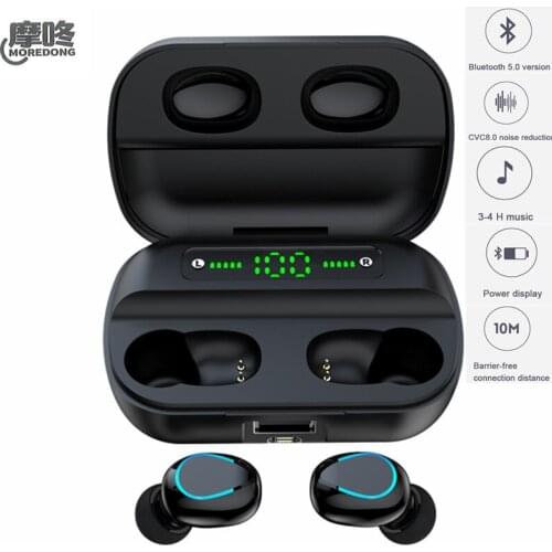 MOREDONG TWS Bluetooth V5.0 True Wireless Charging Earbuds With Dual Mic Noise Canceling HiFi Bass Gaming Headset Touch Contr