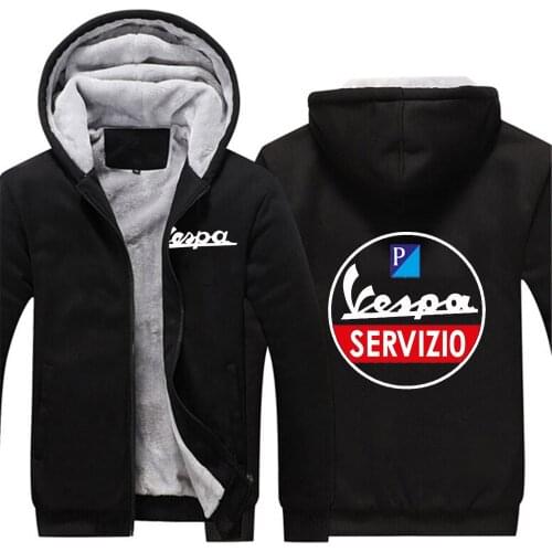 Vespa Logo 2021 Spring and Autumn Printing Mens Sweatshirts Thicken Hoodies Zipper Jackets Hooded Classic Sweatshirts
