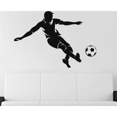 Stickers Footballeur En Action Silhouette Vinyl Wall Decal Mural Art Wallpaper Living Room Wall Decor Poster House Decoration