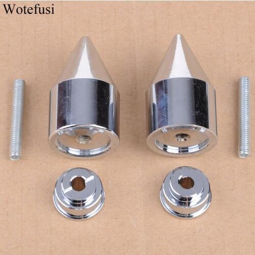 Wotefusi Chrome Spike Handle Bar Ends Grip Cap For Honda GL1800 CBR 600 600RR 1000RR 2004-2013 05 06 07 08 09 10 [PA483-A484]