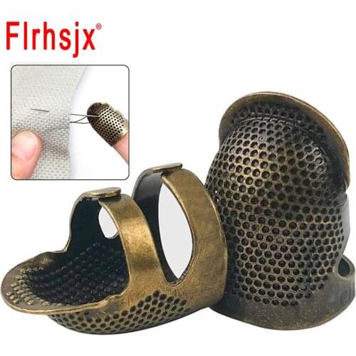 Sewing Thimble Adjustable Finger Protector Ring Metal Thimble Needle Partner Cross Stitch Quilting Accessories Sewing Tools