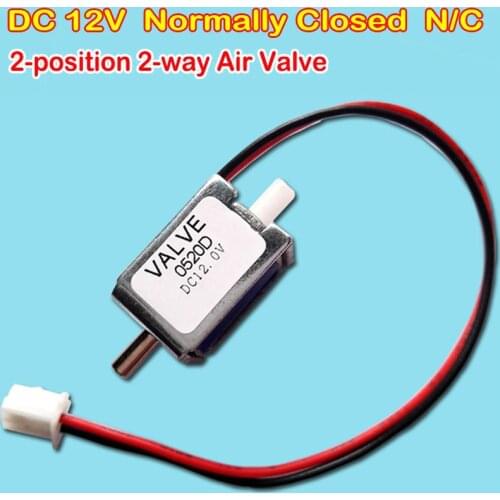 DC 12V Air Valve N/C Normally Closed Micro Electric Solenoid Air Valve Small Mini Control Solenoid Valves for Gas Air Pump