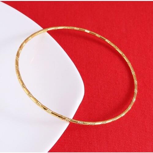 Wholesale Gold Color Ethiopian Bangle Bracelet African Women Jewelry Gold Dubai Big Circle Bangles