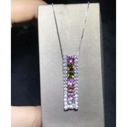 925 Pure silver inlaid natural seal necklace pendant fashion style banquet birthday gift style