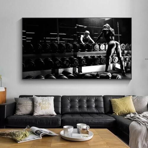 Sexy Bodybuilding Girl Motivational Quote Art Poster Canvas Painting Print Modern Gym Room Decor Fitness Sports Picture Cuadros