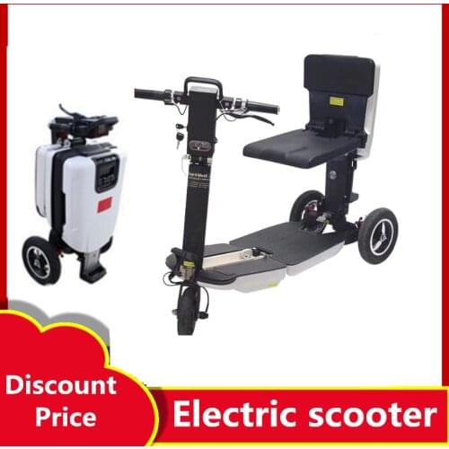 Three-wheeled Electric Scooter Elderly Lithium Battery Foldable Adult Travel Light Luggage Scooter