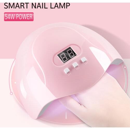 54W Pink Nail Dryer Machine UV LED Lamp 30/60/90s Timer USB Cable Home Use Nail UV Gel Varnish Dryer LED Nail Lamp Tool