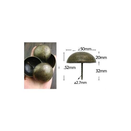 50*52mm Thickened foam sofa nail antique copper big head nail soft bag antique drawing door nail round head decoration