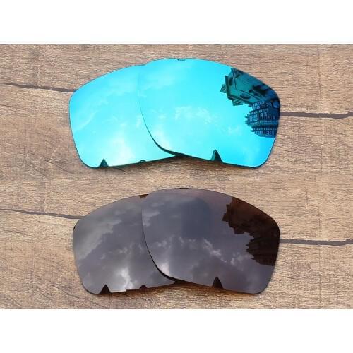 Vonxyz 2 Pairs Ice Mirror & Bronze Brown Polycarbonate Replacement Lenses for-Oakley Big Taco Frame