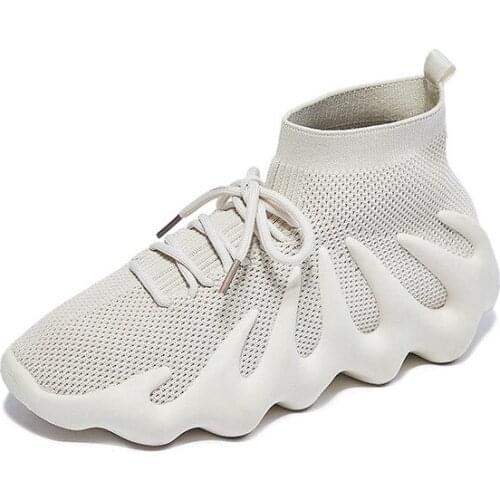 Sock running shoes for women 2021 summer new black flat tennis shoes luxury designer sneakers high top non-leather casual shoes