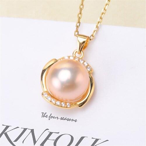 Factory Wholesale Real Solid S925 Sterling Silver Accessories DIY Jewelry Making Pearl Pendant For Women Charm Gift
