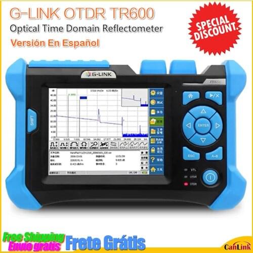 G-LINK OTDR TR600 Optical Fiber Tester Optical Time Domain Reflectometer SingleMode 1310nm|1550nm 36|34dB with Spanish Language