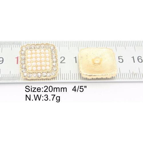 20mm 4/5" 2018 New Top Fashion Sewing Shank Buttons Rhinestones Plating Metal Diy Gem Buckles For Garment Free Shipping 10pcs