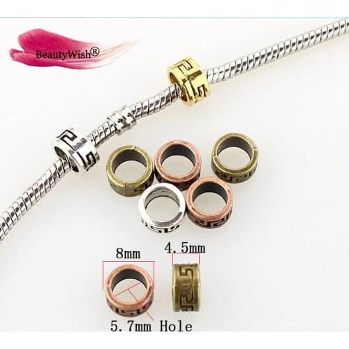 20pcs Dreadlock Beads Mix Color Antique Silver Hair Braid Rings Tube Viking Rune beads DIY Hair Styling Accessories