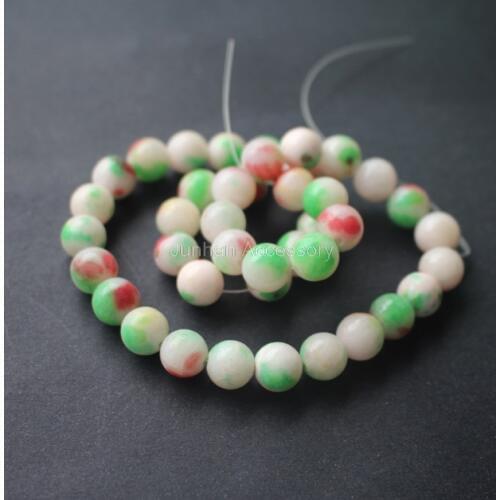38pcs/lot 10mm Stone beads Round Mottled Green Red Color Fashion Beads For jewelry making Wholesale and Retail