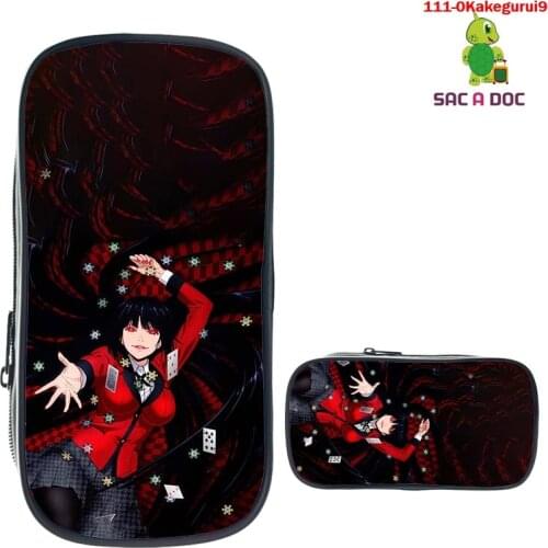 3d Print Large Capacity Pencil Case Anime Kakegurui School Children Pen Case Supplies Pencil Bag Pencil Stationery Cosmetic Box