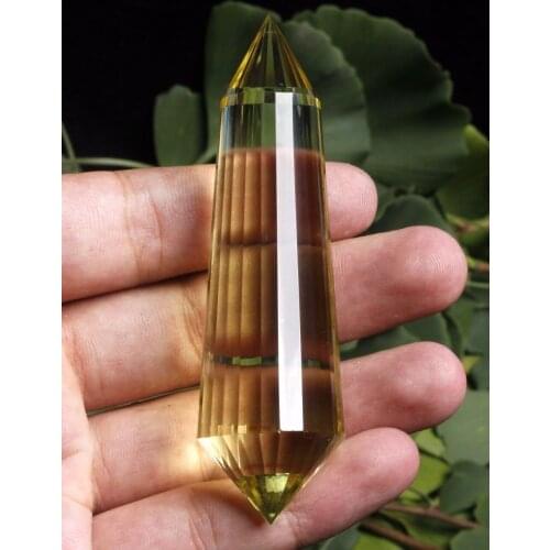 69g 24 sided VOGEL Style Natural citrine QUARTZ CRYSTAL DT wand POINT