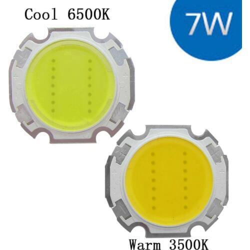 7W Cool / Warm White High Power Round COB LED SMD Light Part Bulb Lamp 700LM DC21-24V