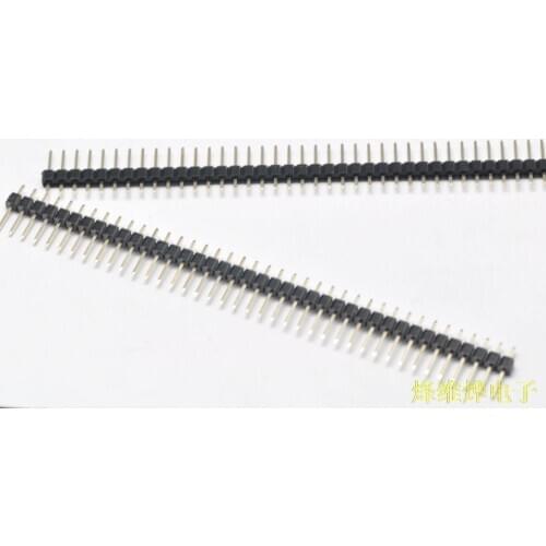 Free shipping 2.54MM pitch single row pin 1 * 40PIN gilded ( 50 )