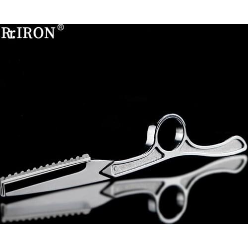 RIRON Hot Sale Silver Stainless Steel Razor Man Professional Hairdresser Shaving Razor Face Hair Remover