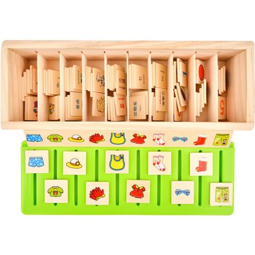 Toy woo Montessori Educational Wooden Toy Learning Shape Puzzle Childrens Knowledge Classification Box