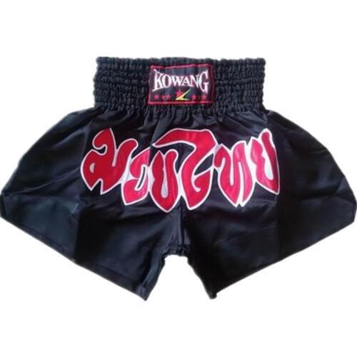 Kids Adults Unisex Top Quality Embroidery Satin Sanda Short Pants Martial Arts MMA Muay Thai Boxing Polyester Pants