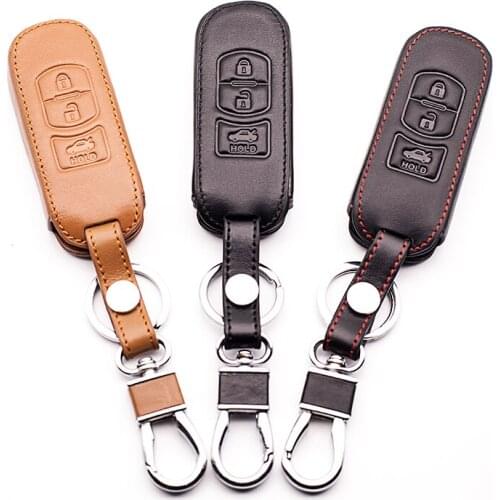 For car key cover For Mazda 3 2 Mazda 6 Axela CX-5 CX5 CX-7 CX7 CX-9 RX8 3 Key Cover Box Leather Car Smart Key Cover Key cases