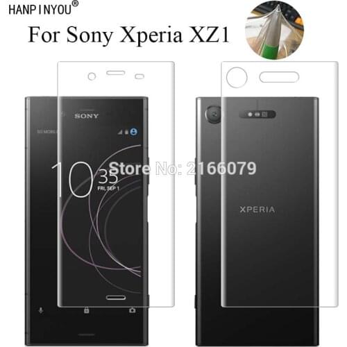 For Sony Xperia XZ1 / Dual F8341 5.2" Soft TPU Front Back Full Cover Screen Protector Transparent Protective Film + Clean Tools
