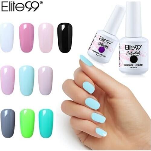 Elite99 8ml UV Gel Nail Polish Soak Off Pure Color UV LED Hybrid Varnish Vernis Semi Permanent Enamel Lacquer Nail Art GelLak