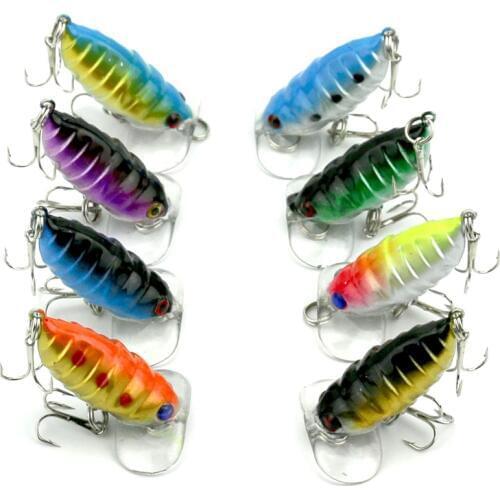 HENGJIA hard plastic cicada insect lures artificial wobbler crankbaits swim baits pesca fishing tackles 4cm 4.4g 8#hooks