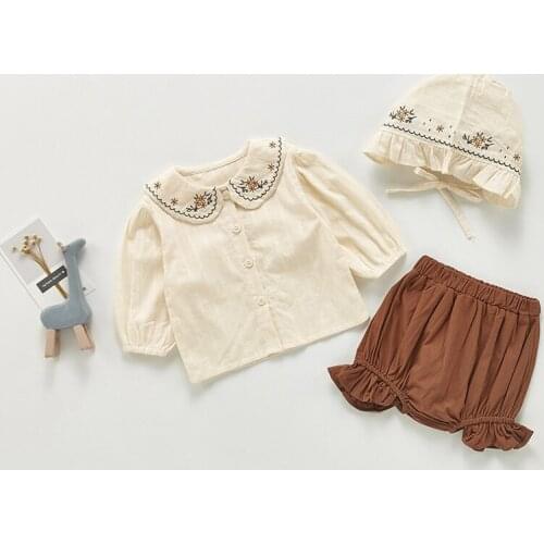 Baby Girl Clothing Set Casual Newborn Infany Girls 3Pcs Tops+Pants+Cap Birthday New Yearembroidered Infant Clothing Girl Clothes