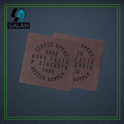 Custom button leather card jeans business casual leather swing tags customize garment label clothing leather sewing labels