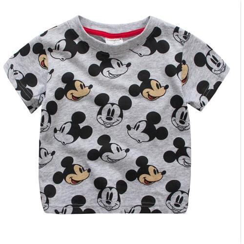 Disney Mickey Mouse Boy Girl T-Shirt Cotton O-Neck Tees Cartoon Print Short Sleeve Summer Round Neck T-Shirt