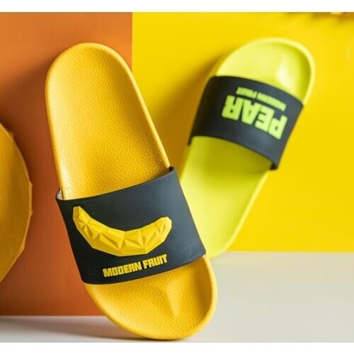 Summer Shoes Fashion Banana Fruit Home Slippers Women Indoor Flats Orange Bathroom Slides Non Slip Male Couple Shoes PVC Slipper